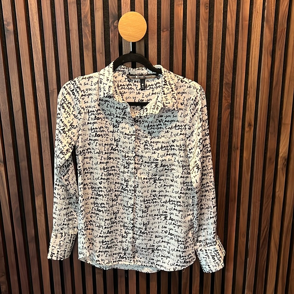 Aqua Kerri Rosenthal patter shirt size XS